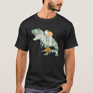 Guinea Pig Riding Mummy T Rex Dinosaur Halloween T-Shirt