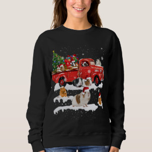 Guinea Pig Riding Red Truck Merry Christmas X-mas  Sweatshirt