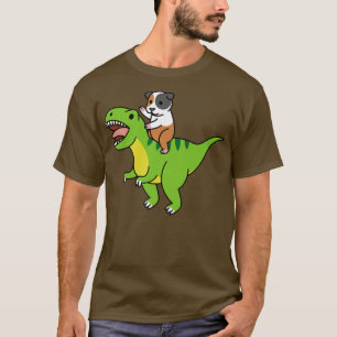 Guinea Pig Riding T-Rex Dinosaur Pet Premium T-Shirt