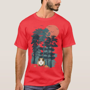 Guinea pig Rodent Mountain Pine Tree Sky Birds are T-Shirt