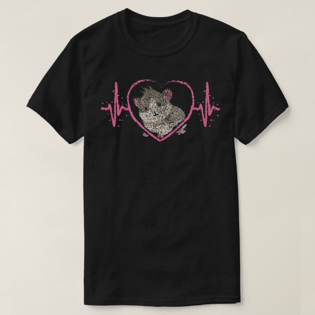 Guinea Pig Rodents Heartbeat T-Shirt (Design Front)