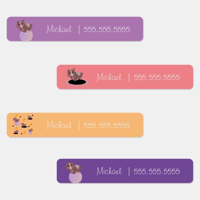 Guinea Pig School Class Lunch Name Number Labels (Group)