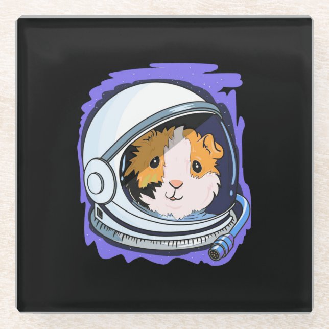 Guinea Pig Science Glass Coaster (Front)