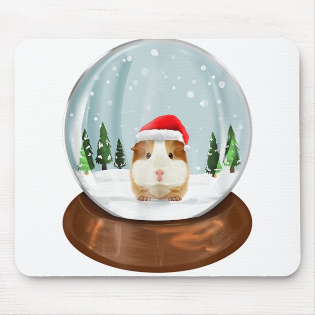 Guinea pig snow globe xmas pjs outfit christmas.pn mouse pad (Front)
