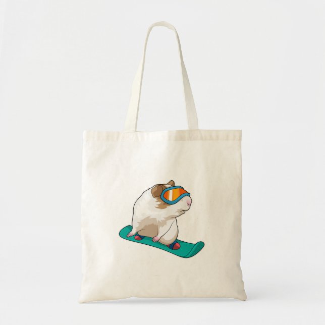 Guinea pig Snowboarder Snowboard Tote Bag (Front)
