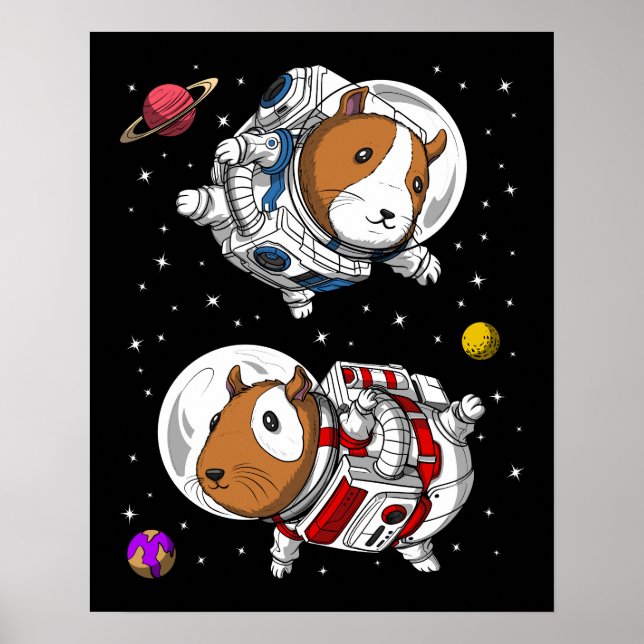 Guinea Pig Space Astronauts Poster (Front)