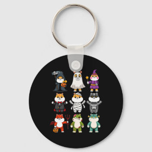 Guinea Pig Spooky Ghost Horror Pumpkin Guinea Pig Keychain