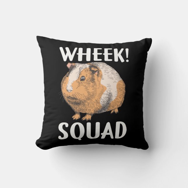 Guinea Pig Squad Funny Wheek Animal Throw Pillow (Front)