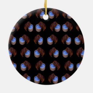 Guinea Pig Standing Drinking Pattern, Ceramic Ornament