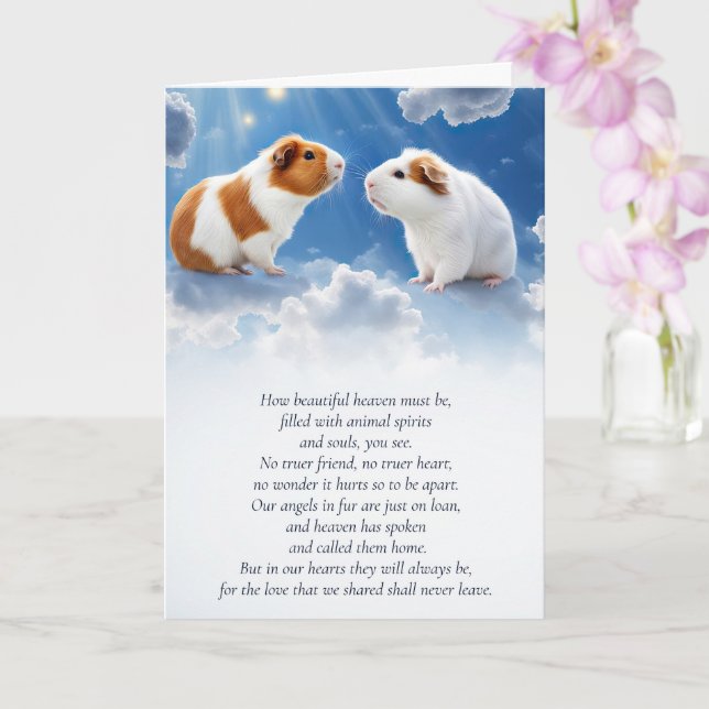 Guinea Pig Sympathy Loss of Pet  Card (Orchid)
