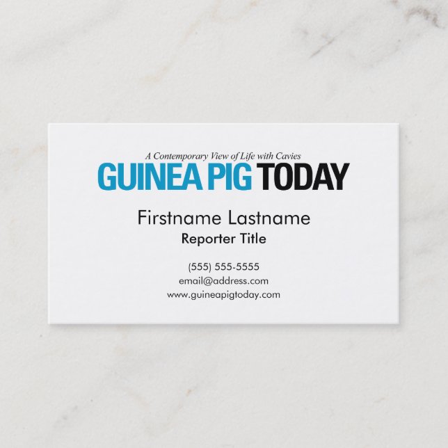 Guinea Pig Today Business Cards (Front)