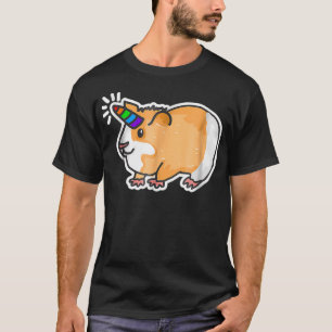 Guinea Pig Unicorn shirt with Rainbow coloured hor