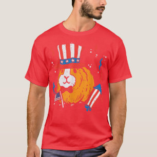 Guinea Pig US Flag Hat Cute 4th Of July Patriot Me T-Shirt