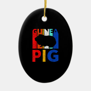 Guinea Pig - Vintage I Love My Guinea Pig Ceramic Ornament