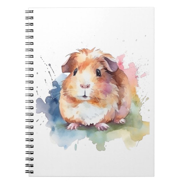 Guinea Pig Watercolor Art Gift  Notebook (Front)