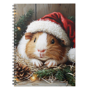 Guinea Pig Wearing a Santa Hat Notebook
