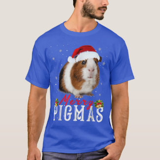 Guinea Pig Wearing Santa Hat Snowflake Decoration  T-Shirt