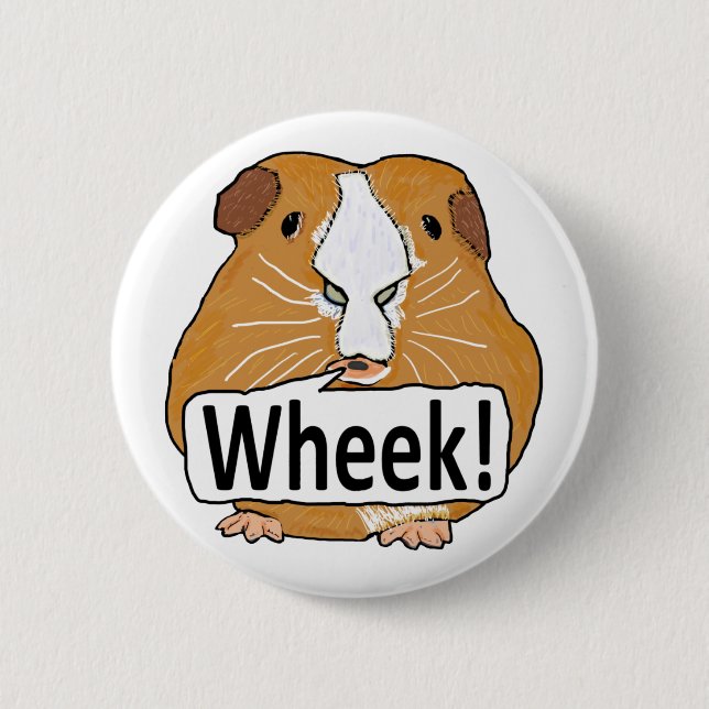 Guinea Pig Wheek 2 Inch Round Button (Front)