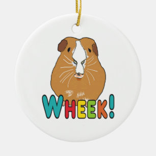 Guinea Pig Wheek Ceramic Ornament