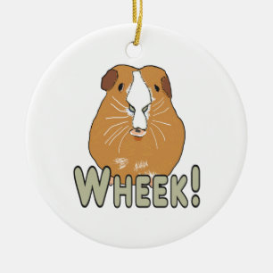 Guinea Pig Wheek Ceramic Ornament