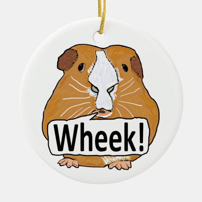 Guinea Pig Wheek Ceramic Ornament (Front)