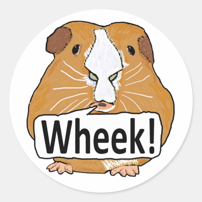 Guinea Pig Wheek Classic Round Sticker (Front)