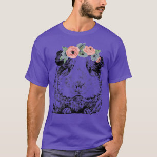 Guinea Pig with Floral Headband Premium T-Shirt