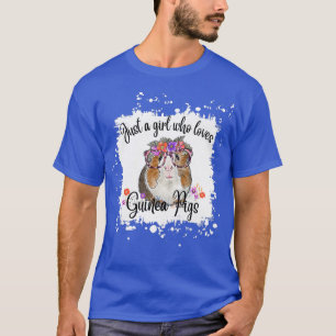 Guinea Pig With Glasses Flowers, Adorable Guinea P T-Shirt