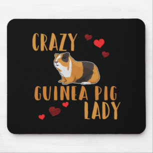 Guinea Pig Womens Crazy Guinea Pig Lady Mouse Pad