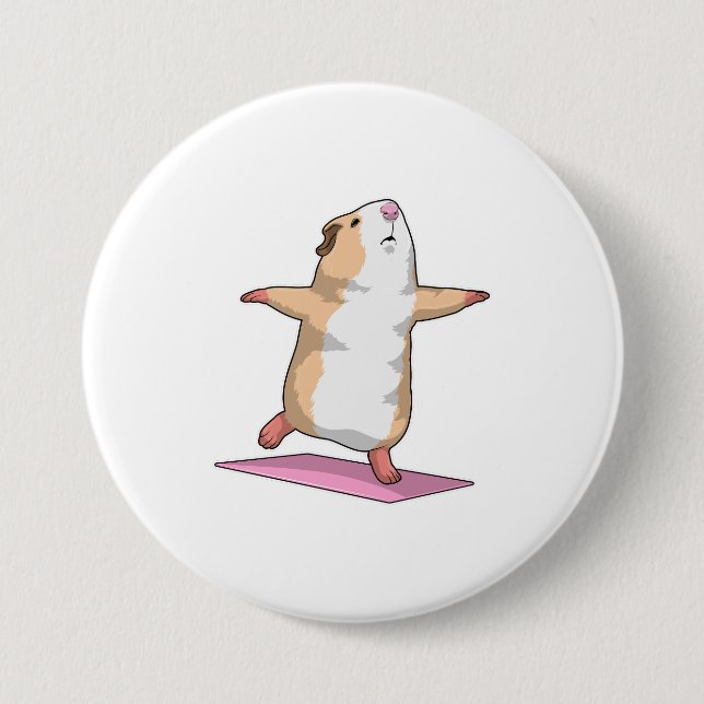 Guinea pig Yoga Meditation Fitness 3 Inch Round Button (Front)