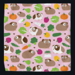 Guinea Pigs And Their Treats Bandana<br><div class="desc">Cute guinea pigs and their treats.</div>