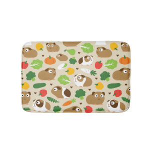 Guinea Pigs And Their Treats Bath Mat