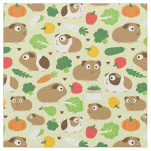 Guinea Pigs And Their Treats Fabric