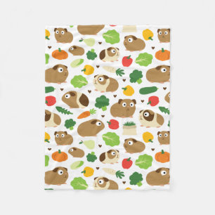 Guinea Pigs And Their Treats Fleece Blanket