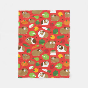 Guinea Pigs And Their Treats Fleece Blanket