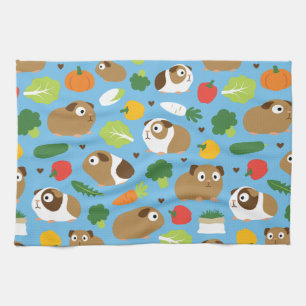 Guinea Pigs And Their Treats Kitchen Towel