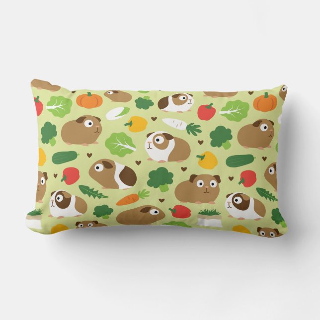 Guinea Pigs And Their Treats Lumbar Pillow (Front)