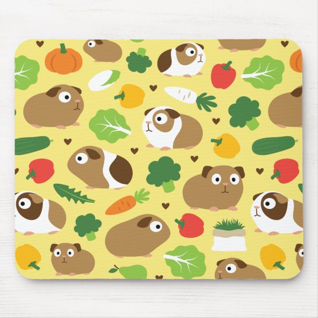 Guinea Pigs And Their Treats Mouse Pad (Front)