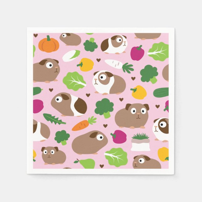 Guinea Pigs And Their Treats Napkin (Front)