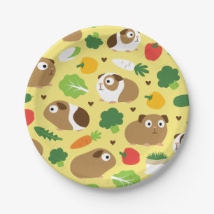 Guinea Pigs And Their Treats Paper Plate
