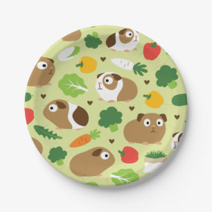 Guinea Pigs And Their Treats Paper Plate