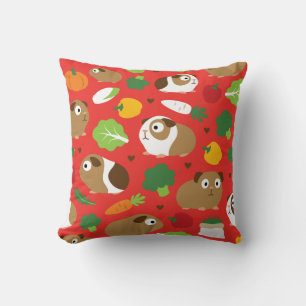 Guinea Pigs And Their Treats Throw Pillow