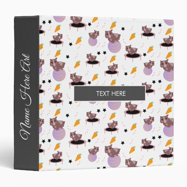 Guinea Pigs Animal Pattern 3 Ring Binder (Front/Spine)