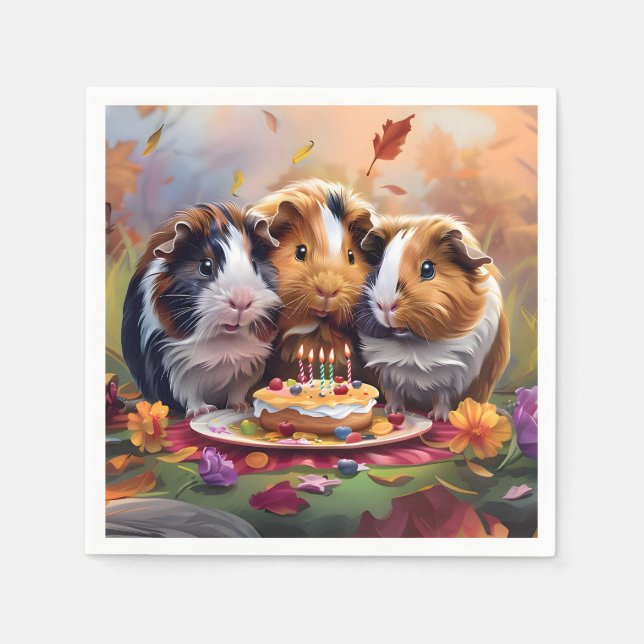 Guinea Pigs Birthday Party Napkin (Front)