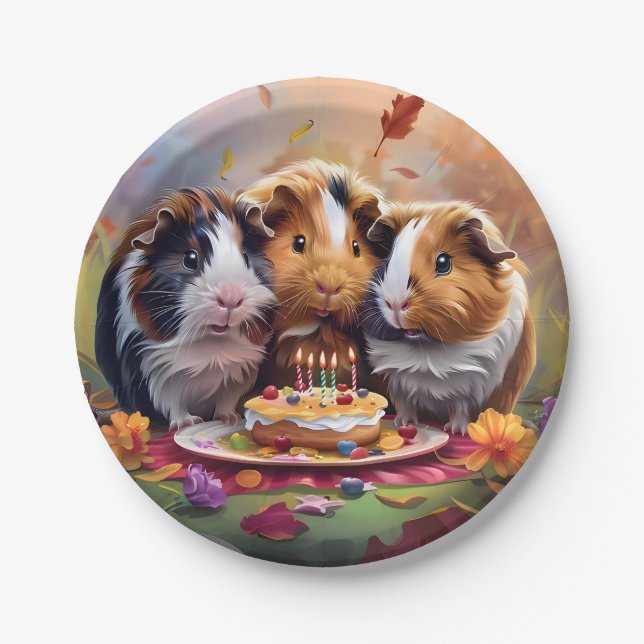 Guinea Pigs Birthday Party Paper Plate (Front)