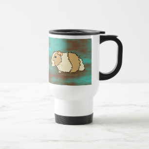 Guinea Pigs Brown and Turquoise Personalized Name Travel Mug