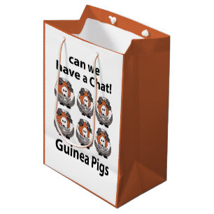 Guinea Pigs Can We Have A Chat Funny Guinea Pigs Medium Gift Bag