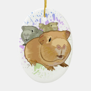 Guinea Pigs Ceramic Ornament