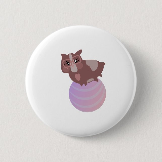 Guinea Pigs Fitness Funny Design 2 Inch Round Button (Front)