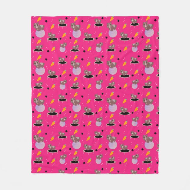 Guinea Pigs Fitness Funny Design Fleece Blanket (Front)